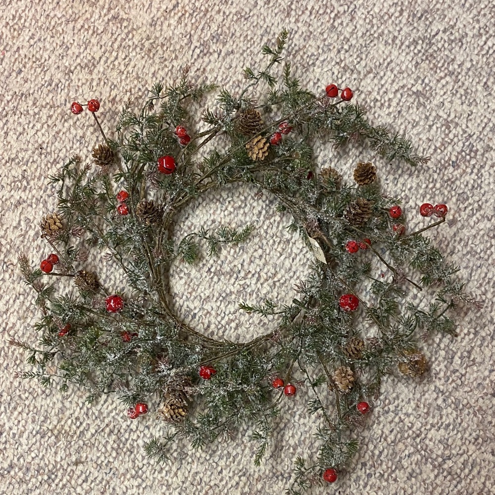 Festive Green and Red Holiday Wreath